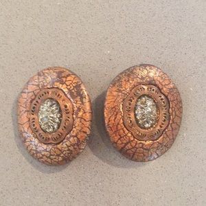 Vintage clip earrings with antique findings